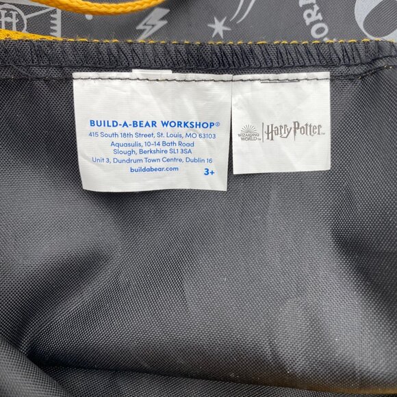 Build-A-Bear Harry Potter Black Gold Drawstring Bag Backpack Cinch Sack 17"x13" - Picture 7 of 8